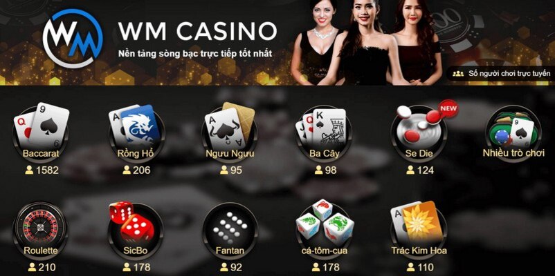 Kho game đa dạng mà hệ thống casino WM cung cấp
